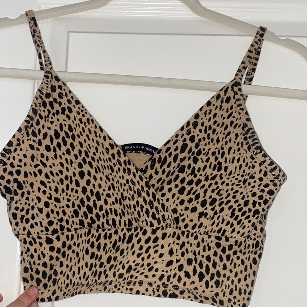 BRANDY MELVILLE Cheetah print cropped tank